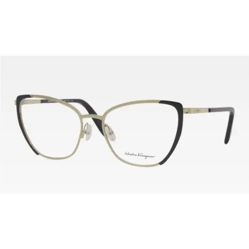 Salvatore Ferragamo Cat Eye Eyeglasses SF2187 786 Gold Black