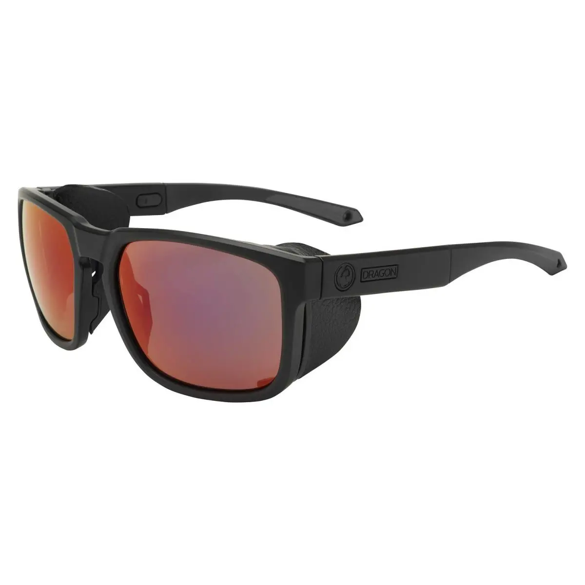 Dragon Men`s Latitude X Square Sunglasses Matte Black/ll Infrared 59 mm - black, Frame: Beige, Lens: Black
