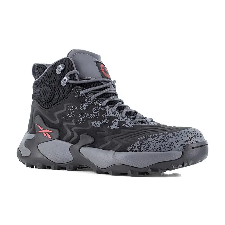 Reebok Work Boots Men RB4175 Waterproof Composite Toe Hiker Black Gray