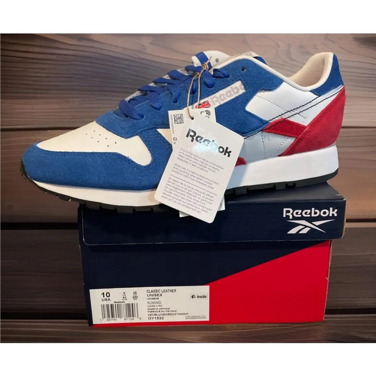 Reebok shoes - Reebok Classic Leather - Classic Leather - GY1522 - White Blue Red (UPC: 0195740871246) 2