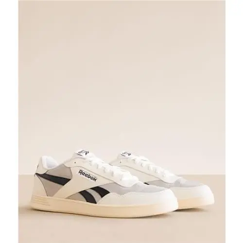 Reebok Court Advance-suede Underlay - Size: Men 9.5 - Beige Blk White