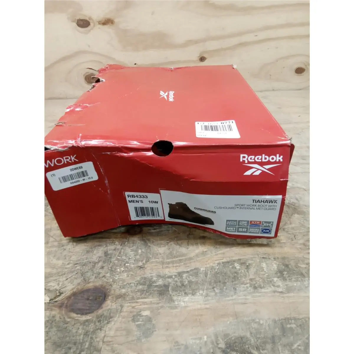 Reebok Work Men`s Tiahawk Comp Toe Comfort Work Boot Met Guard Brown - 10 Wide