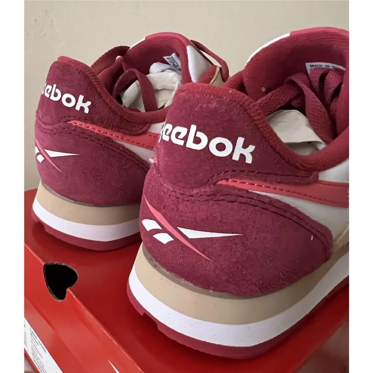 Reebok shoes - Reebok Classic Leather - Classic Leather - 100209 566 - White/Pink/Berry 8