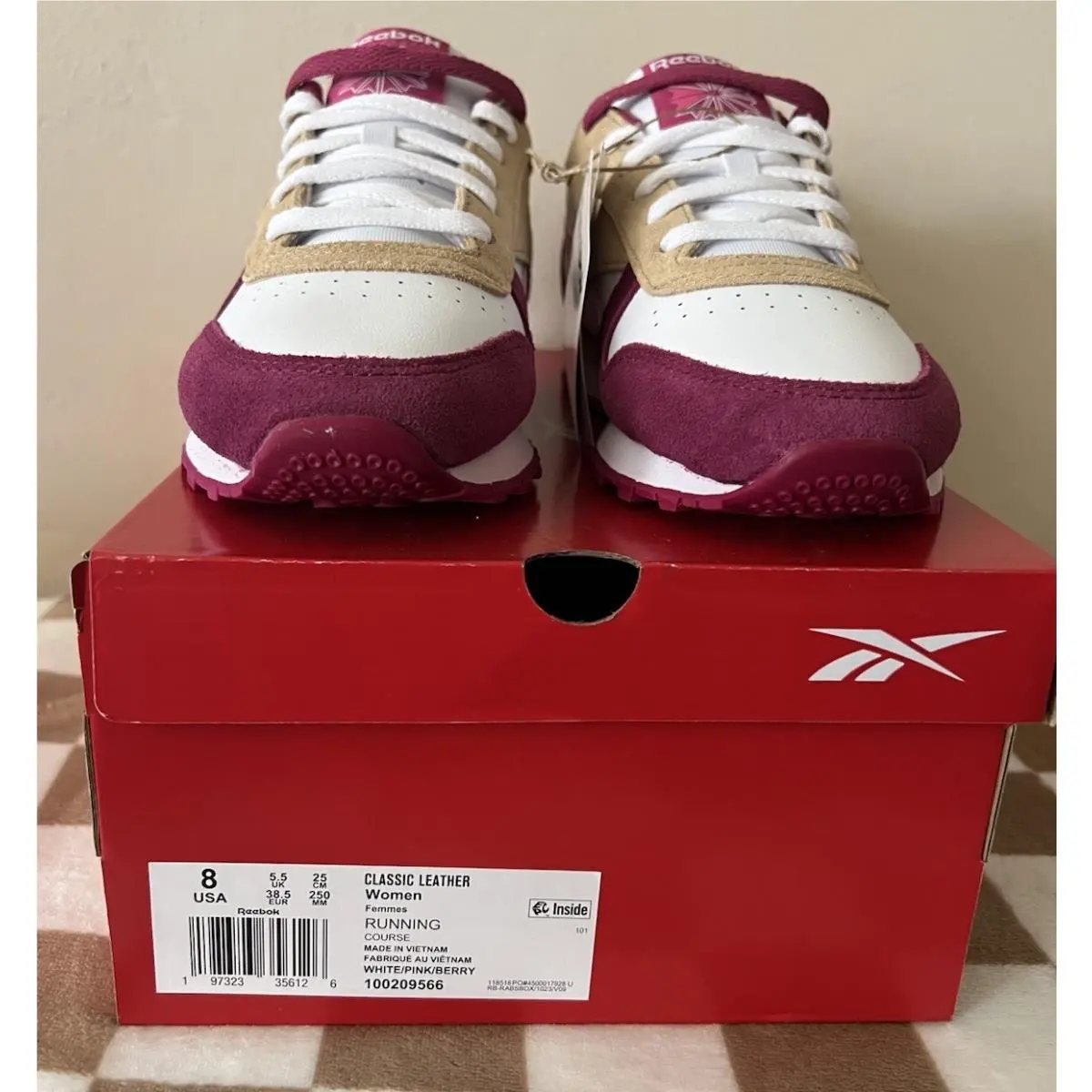 Reebok shoes - Reebok Classic Leather - Classic Leather - 100209 566 - White/Pink/Berry 10
