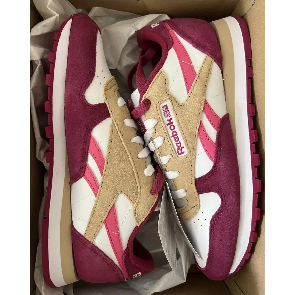Reebok shoes - Reebok Classic Leather - Classic Leather - 100209 566 - White/Pink/Berry 12