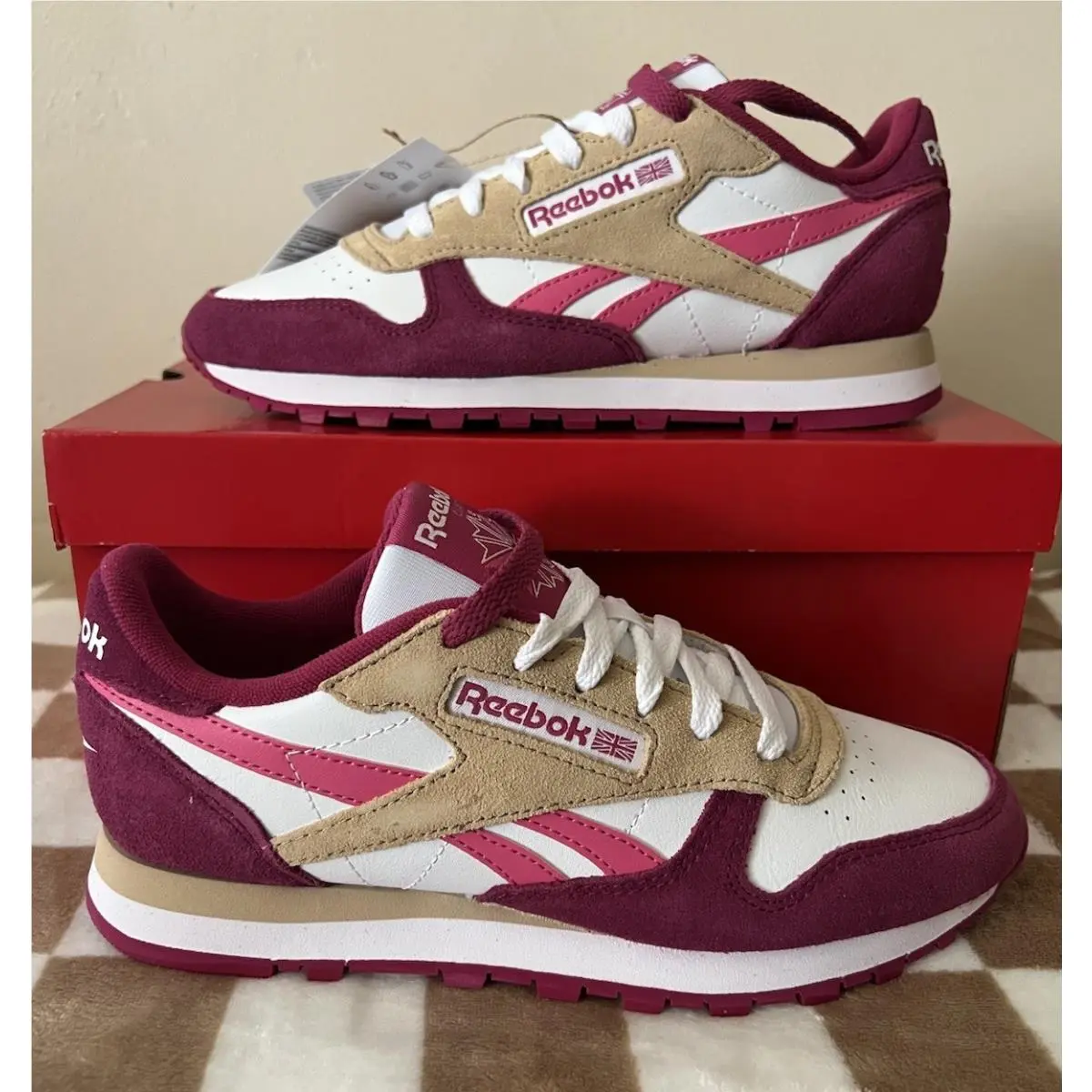 Reebok shoes - Reebok Classic Leather - Classic Leather - 100209 566 - White/Pink/Berry 1