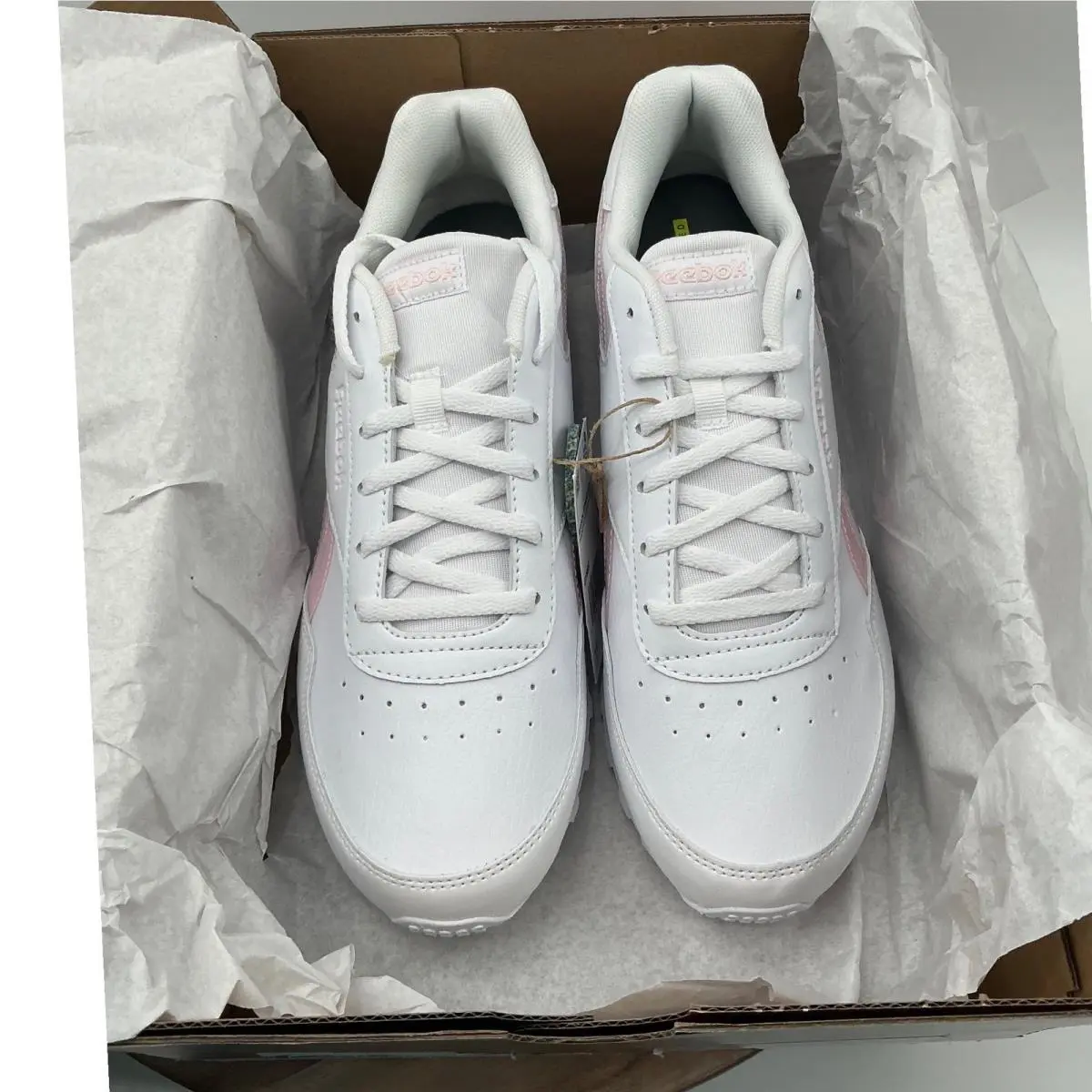 Reebok Royal Glide Womens Sneakers White Pink Low Top Athletic Shoes