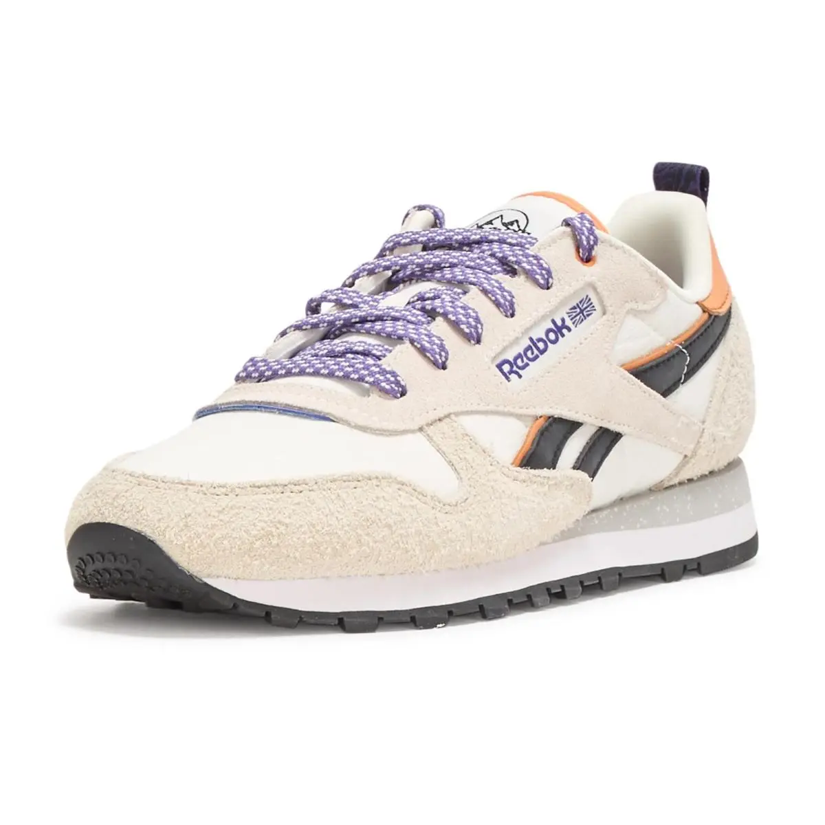 Reebok Women`s Classic Leather Sneaker Chalk/alabaster/dynamic Purple Size 9
