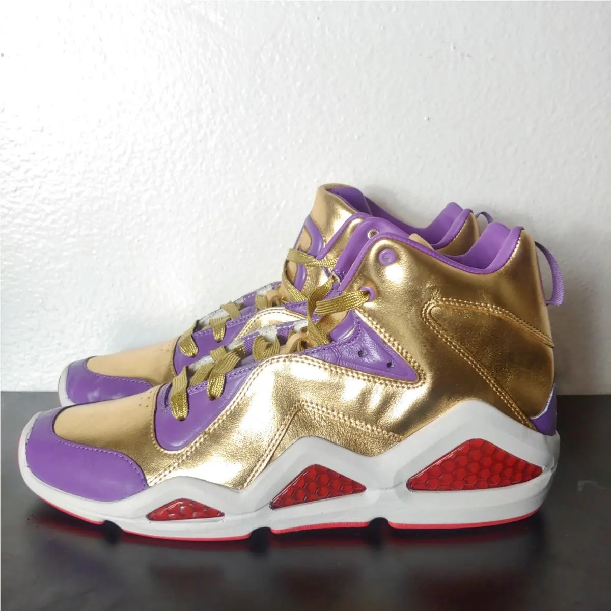 Reebok Sample Reebook Kamikaze Iii Mid NC Metallic Purple Mens Sz 10 High Top