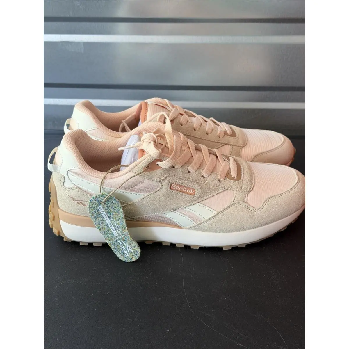 Reebok Womens Drive Classic Leather Sneakers Shoes Pink Tan Natural Size 11M U