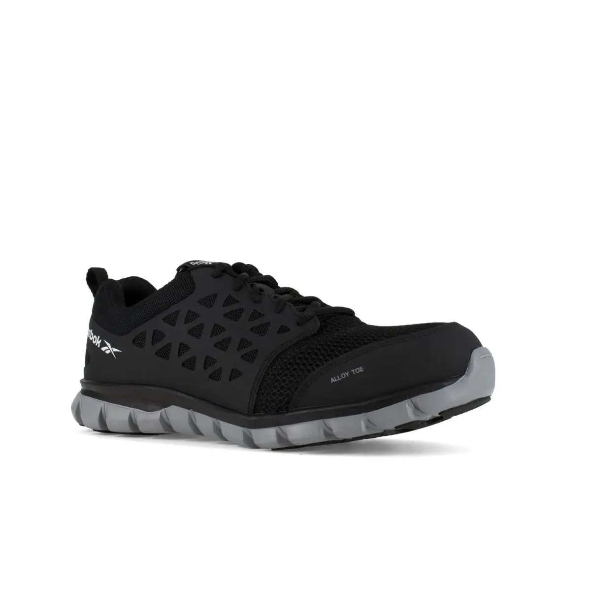 Reebok Work Men`s Sublite Cushion Alloy Toe Comfort Athletic Black - 9.5 Wide