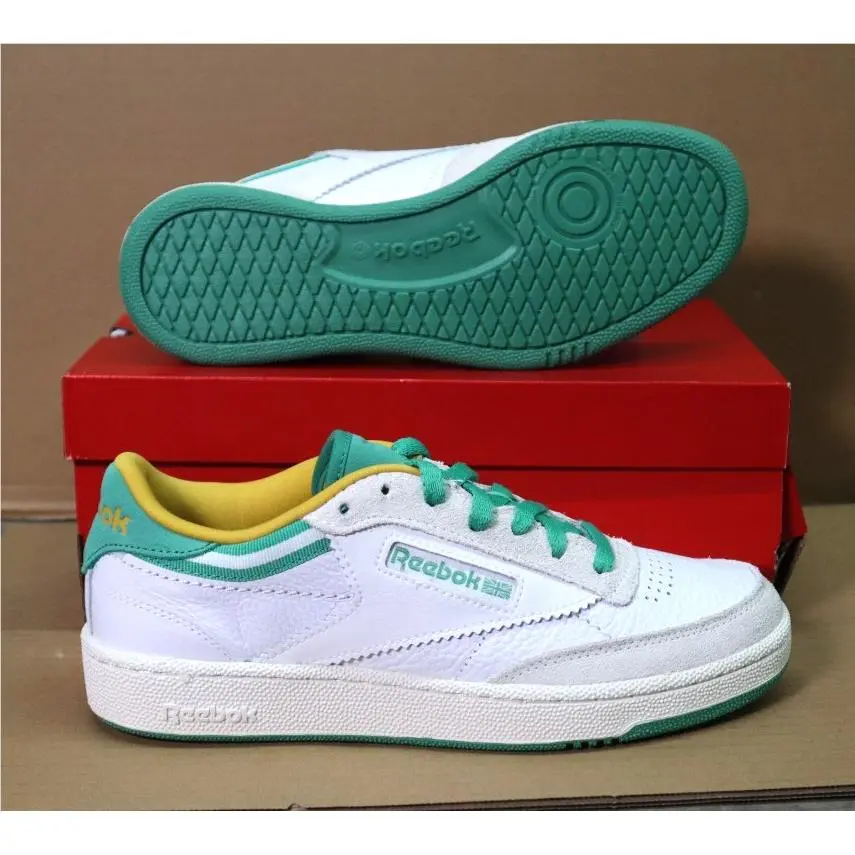 Reebok Club C 85 Unisex Tennis Shoe White/green/chalk Size Mens 7 Womens 8.5
