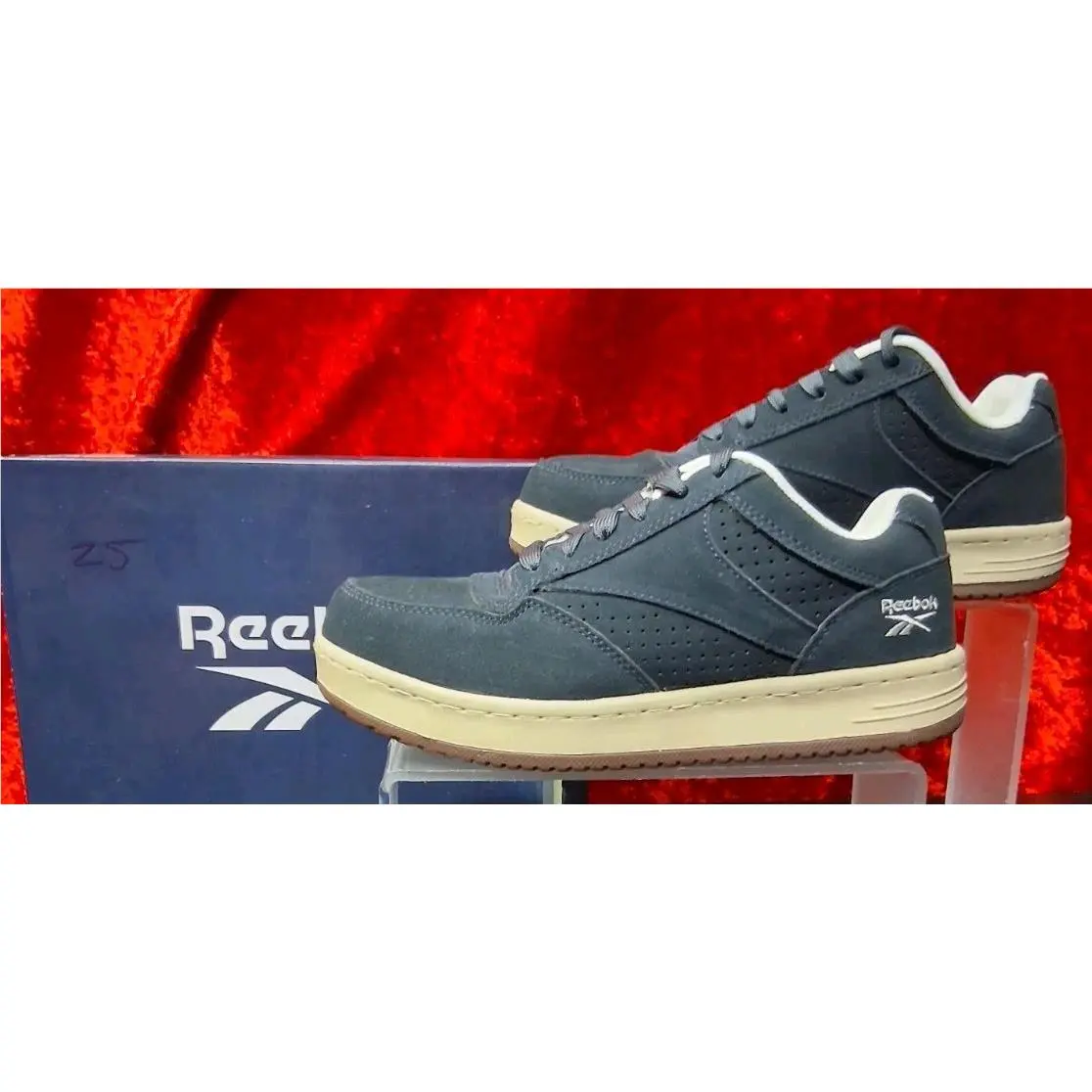 Reebok Soyay RB192 Women’s Steel Toe Skate Work Shoes Blk Size 9 Med Men`s 7