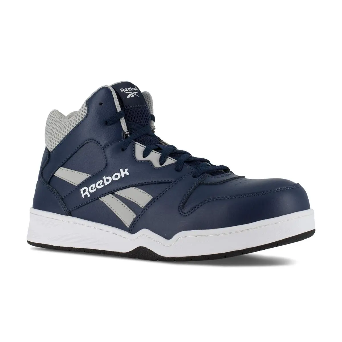 Reebok Work Men`s Bb4500 High Top - Static Dissipati Navy and Grey - 12 Medium