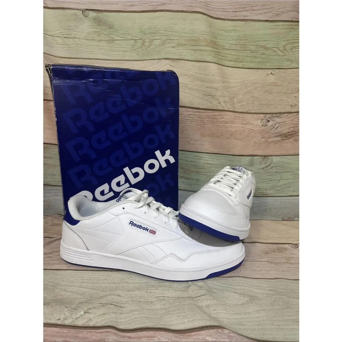 Reebok Club Memt Classic Mens Size 13 White Royal Blue CN1614 1Y3502