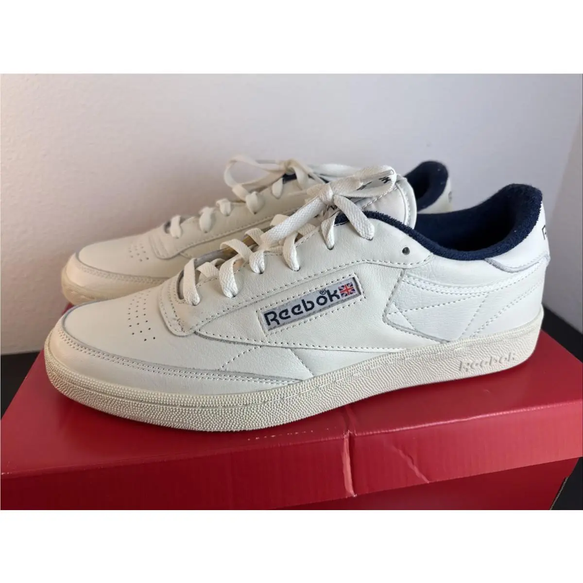 Men Reebok Club C 85 Vintage Tennis Shoes Size 13 Chalk/alabaster/vector Navy