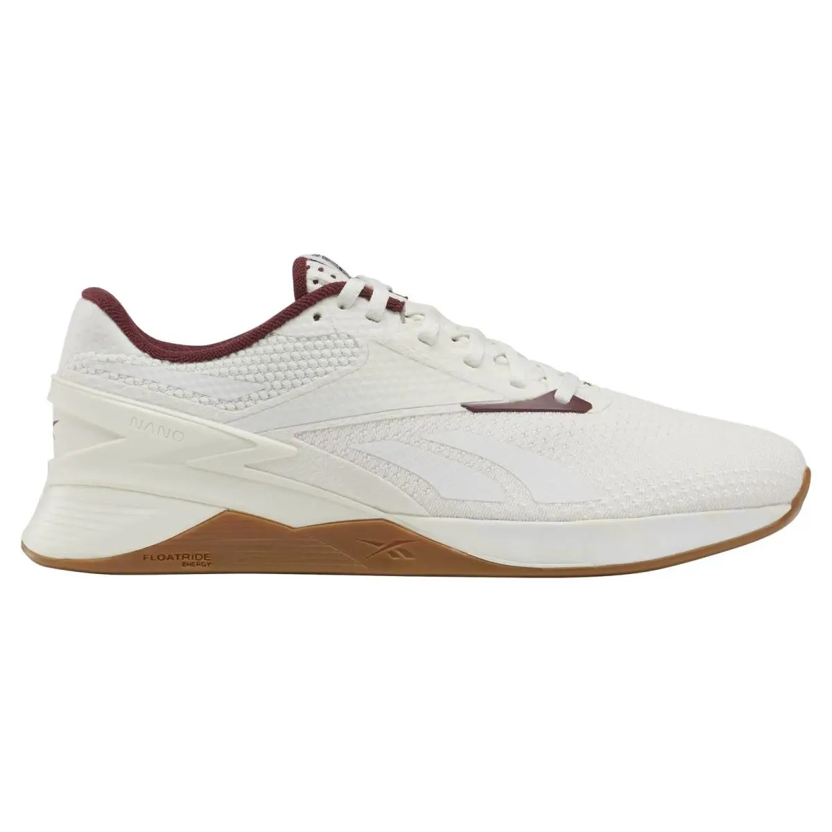 Reebok Unisex Nano X3 Varsity Training Shoes White/chalk/maroon 9