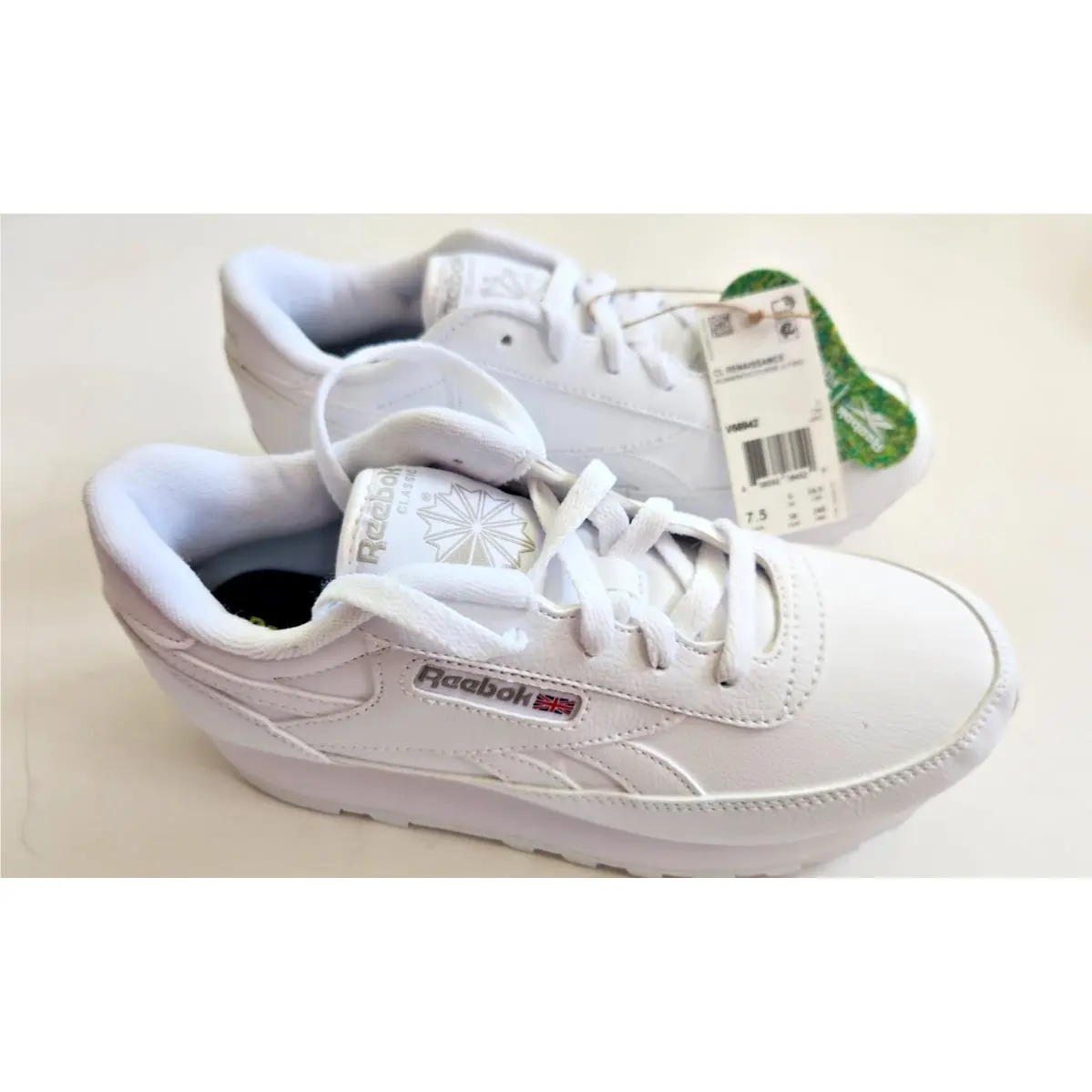 Reebok Cl Renaissance Women`s White Running Sneakers Shoes 7.5