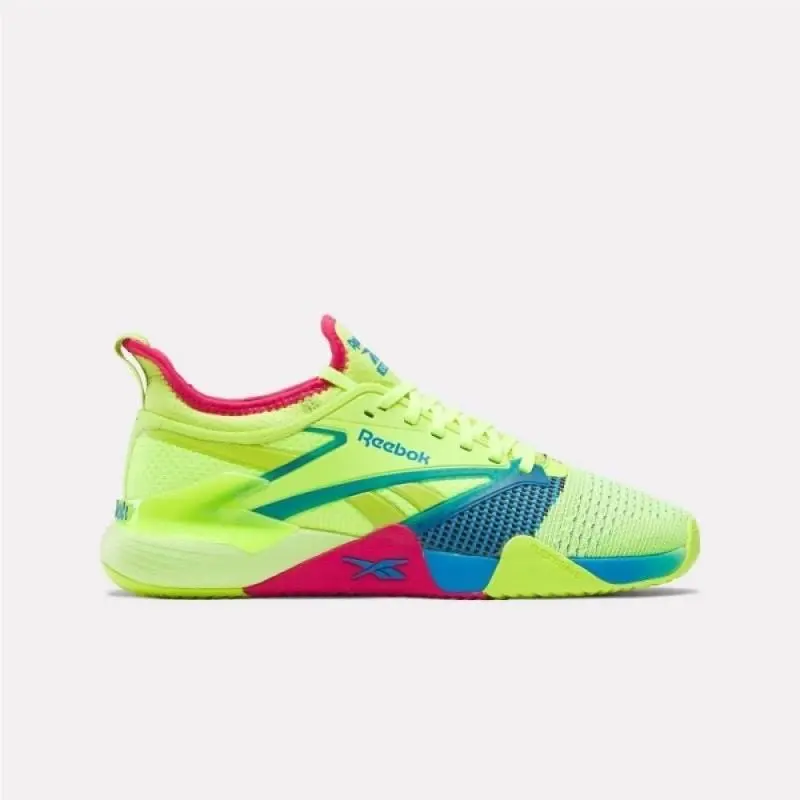 Reebok Men Nano Court Tennis Pickleball Shoes Size 11 Yellow Pink Blue 100208444