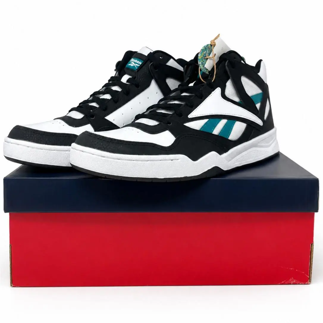 Reebok Royal BB4590 100074734 White Black High Top Athletic Shoes Size 10.5