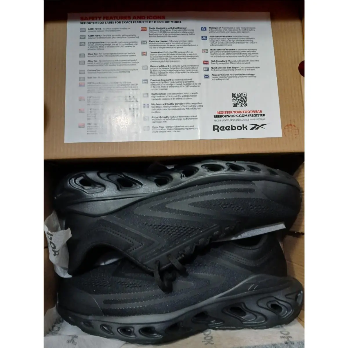 Reebok RB3630 Fuel Flex Work Men’s 10W Composite Toe EH Slip Resistant ⬛