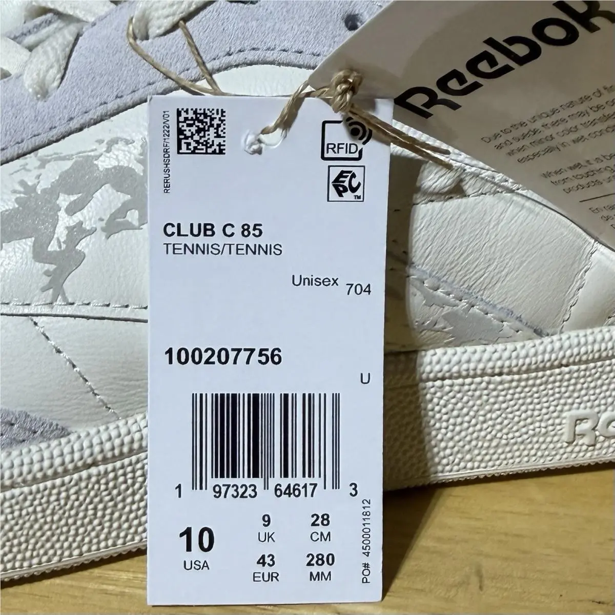 Reebok shoes - Reebok Club C 85 - Club - 100207756 - White, Manufacturer: Chalk/Chalk/Glen Green 5