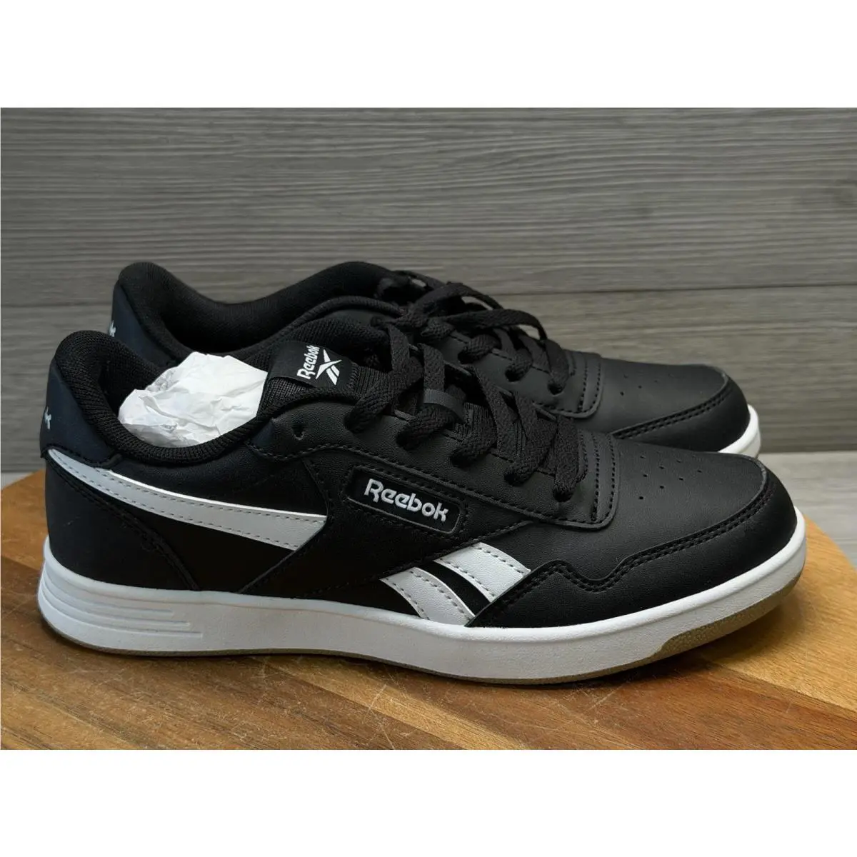 Reebok Court Advance Big Kid Boys Sneakers Black/white Sz 4.5