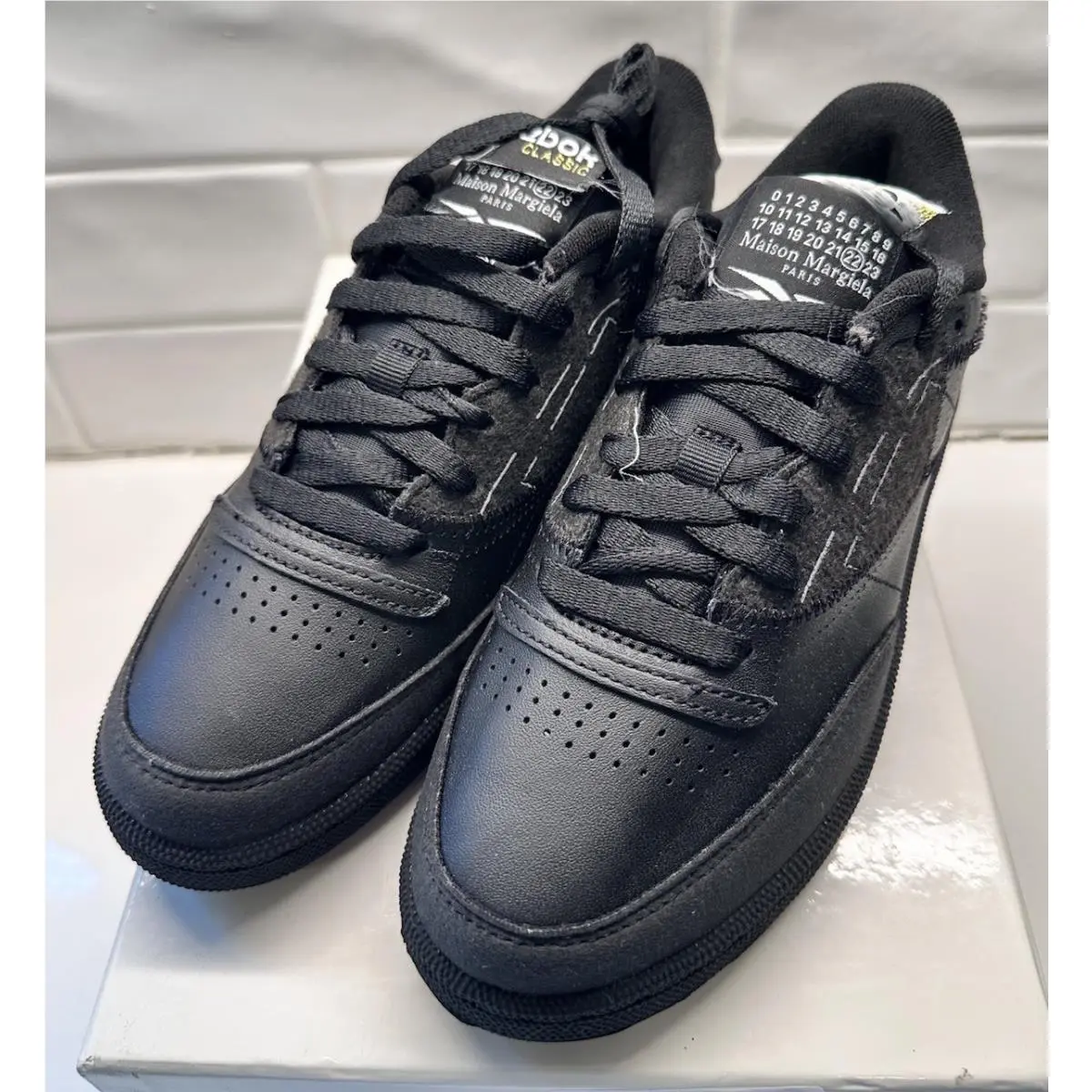Reebok x Maison Margiela Project 0 Club C Memory Of Black Size 4.5