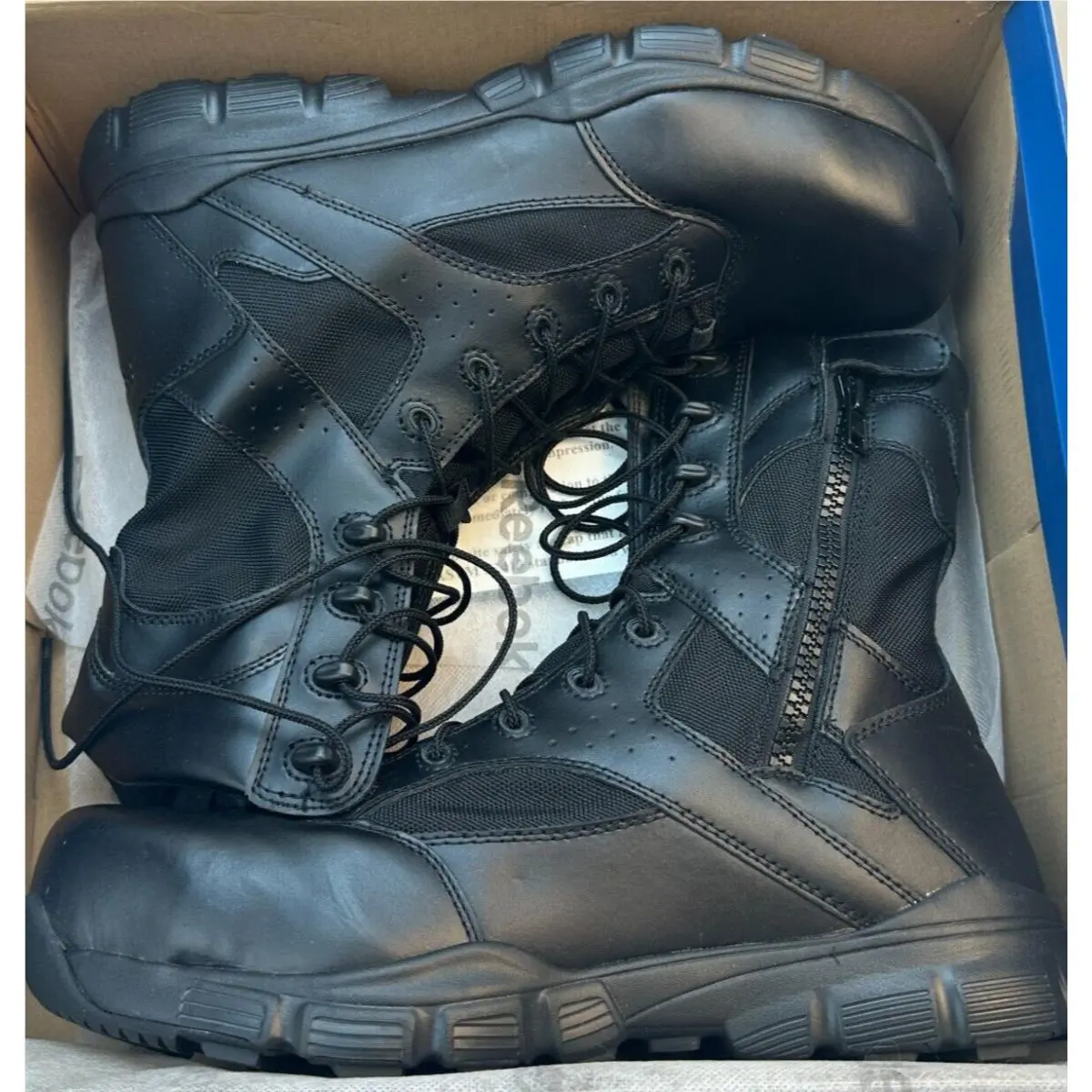Reebok Leather Composite Toe Military Boots 8`` Men`s Size 11.5 W