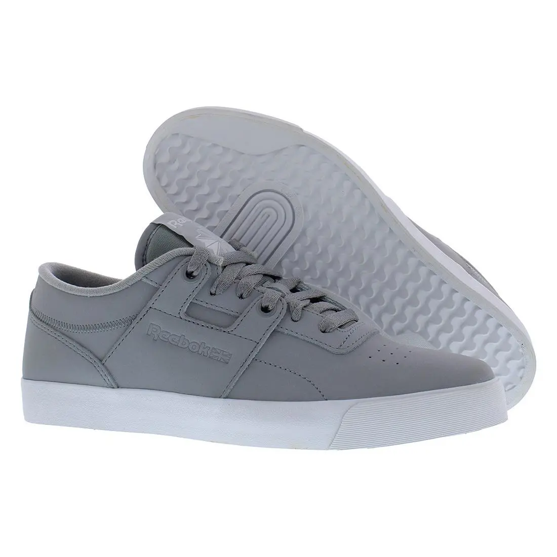 Reebok Workout Low Clean Fvs Leather Mens Shoes Size 7.5 Color: Tin Grey/white