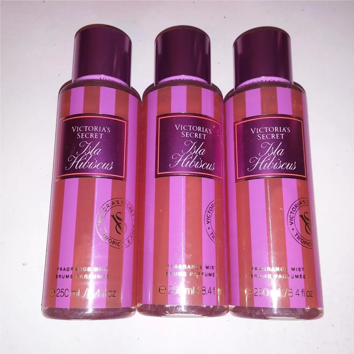 Set of 3 Victoria Secret Fragrance Mist Body Spray Isla Hibiscus Full Size