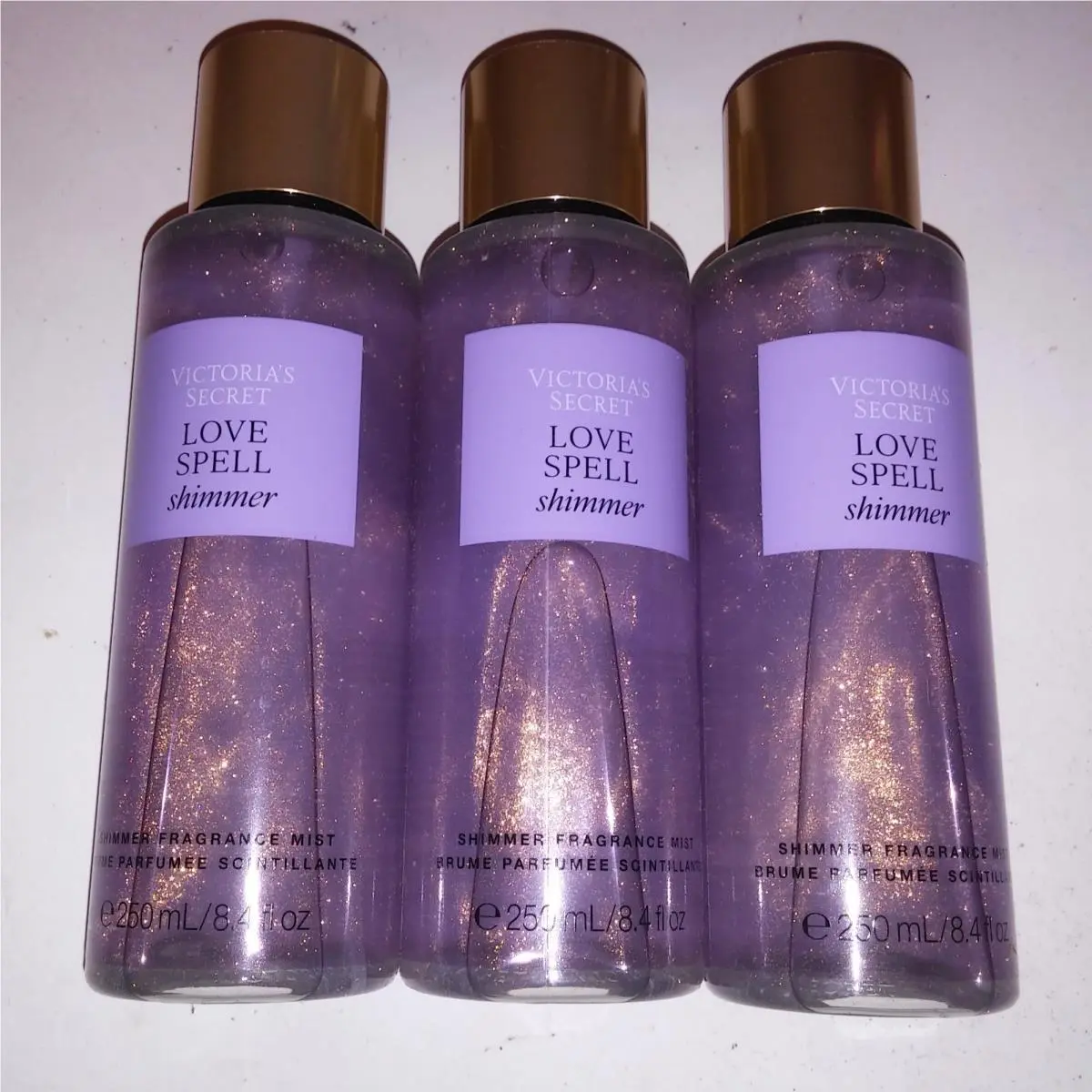 Set of 3 Victoria Secret Fragrance Mist Body Spray Love Spell Shimmer Full Size