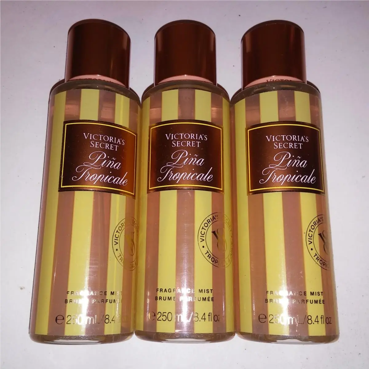 Set of 3 Victoria Secret Fragrance Mist Body Spray Pina Tropicale Full Size 8.4o