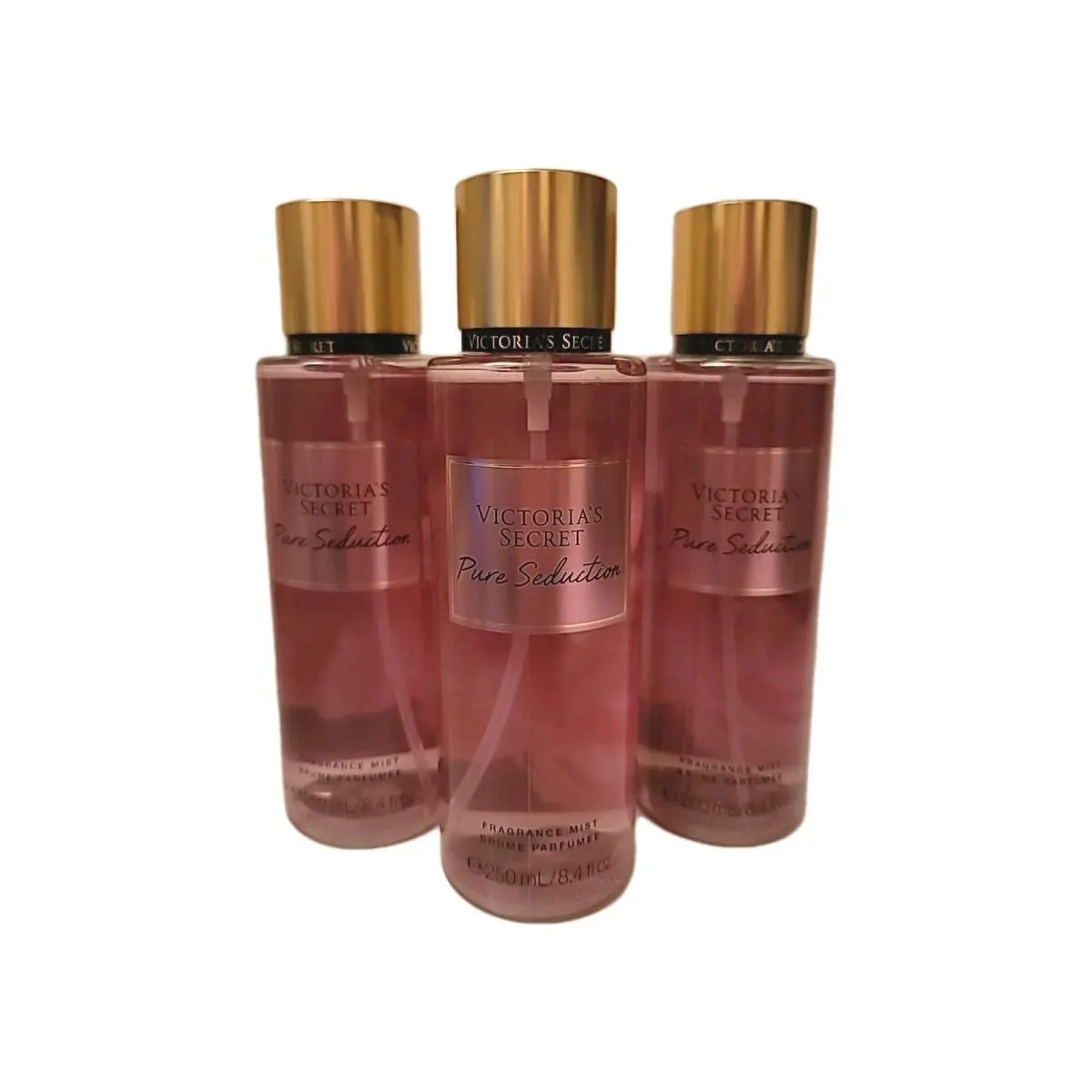 Lot 3 Victoria`s Secret Pure Seduction Fragrance Body Mist 8.4 fl oz