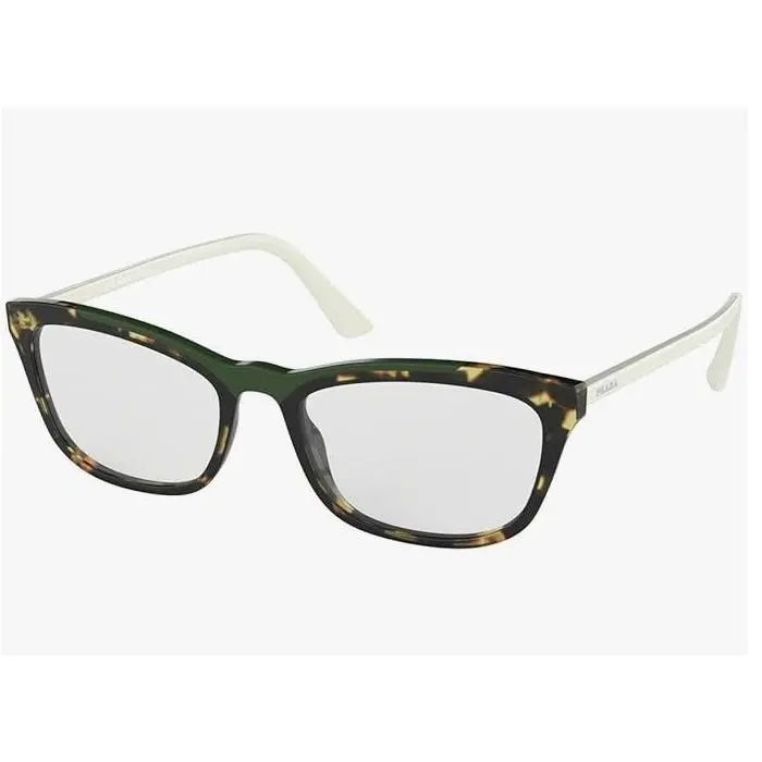 Exquisite Royal Prada Unisex Eyeglasses PR10VVF-3211O1 Emerald Green Havana