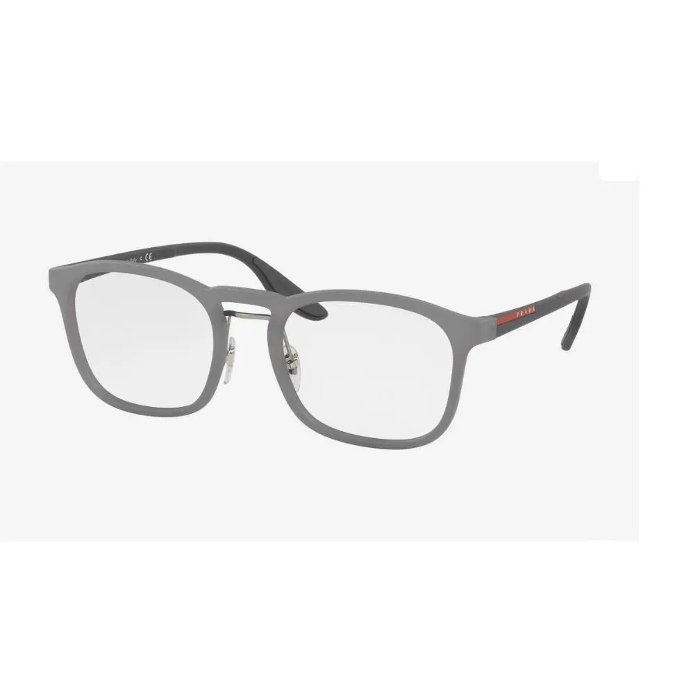 Prada Eyeglasses VPS06H VHD-1O1 Matte Gray with Red Black