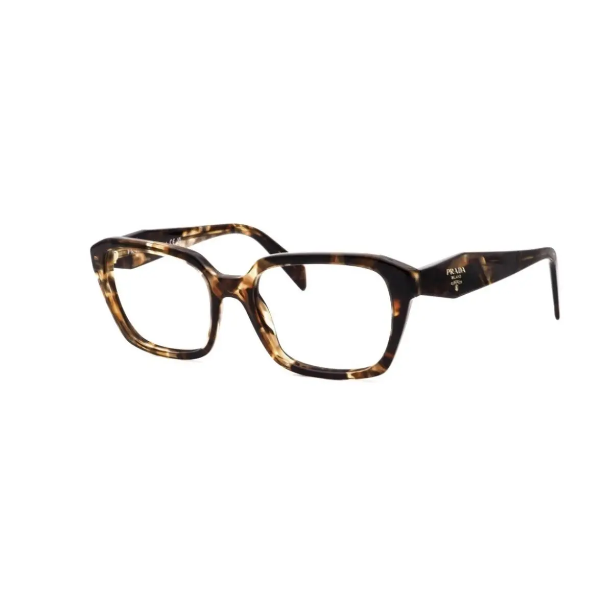 Prada PR14ZVF 07R1O1 Havana Brown Geometric Eyeglasses