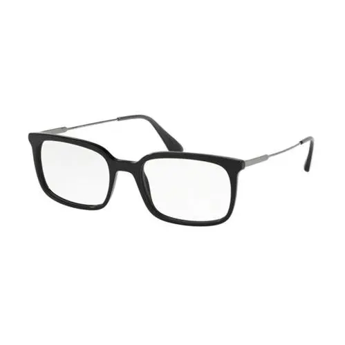 Prada Unisex Eyeglasses PR16UV 1AB1O1 Black Silver Frames