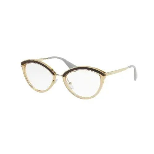 Prada Women`s Eyeglasses PR14UV KOF1O1 Pinkish-brown Colorblock