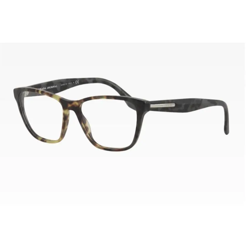 Luxe Prada VPR04T-U6M1O1 Unisex Eyeglasses Brown Gray Havana Marble Speckled