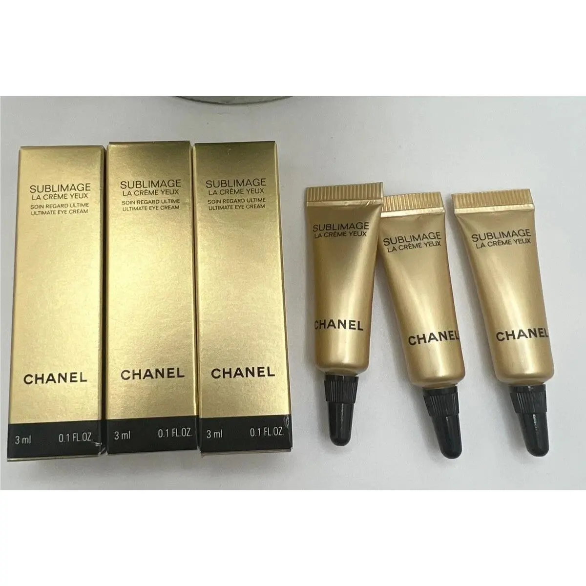 3 x Chanel Sublimage La Creme Yeux Eye Cream 3ml / 0.1oz Each