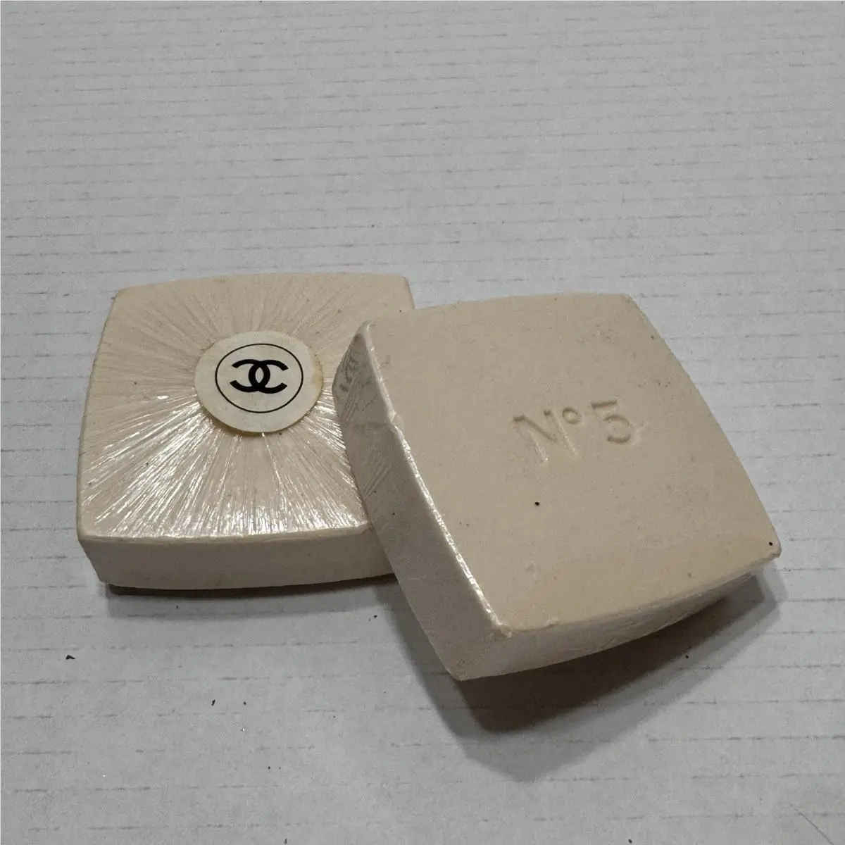 Set Of 2 Chanel No.5 Savon Bath Body Soap 150g Square Cream Color Vtg