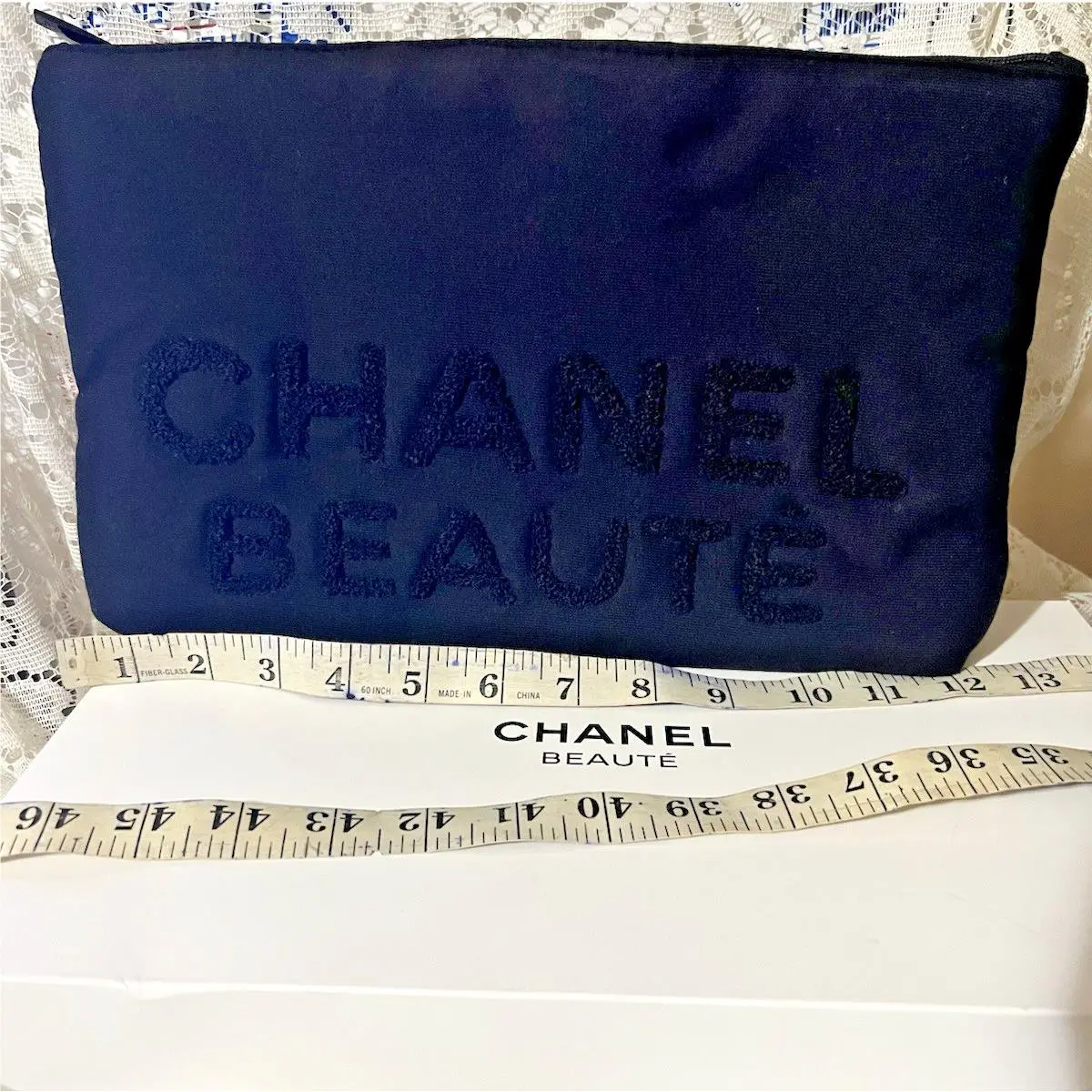 Chanel Beaute Large 12 x7 Black Cosmetic Makeup Bag Vip Giveaway