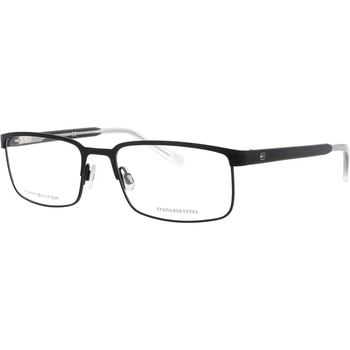 Men`s Eyeglasses Black/crystal Metal Full Rim Frame TH-1235 Fsw by Tommy Hilfiger