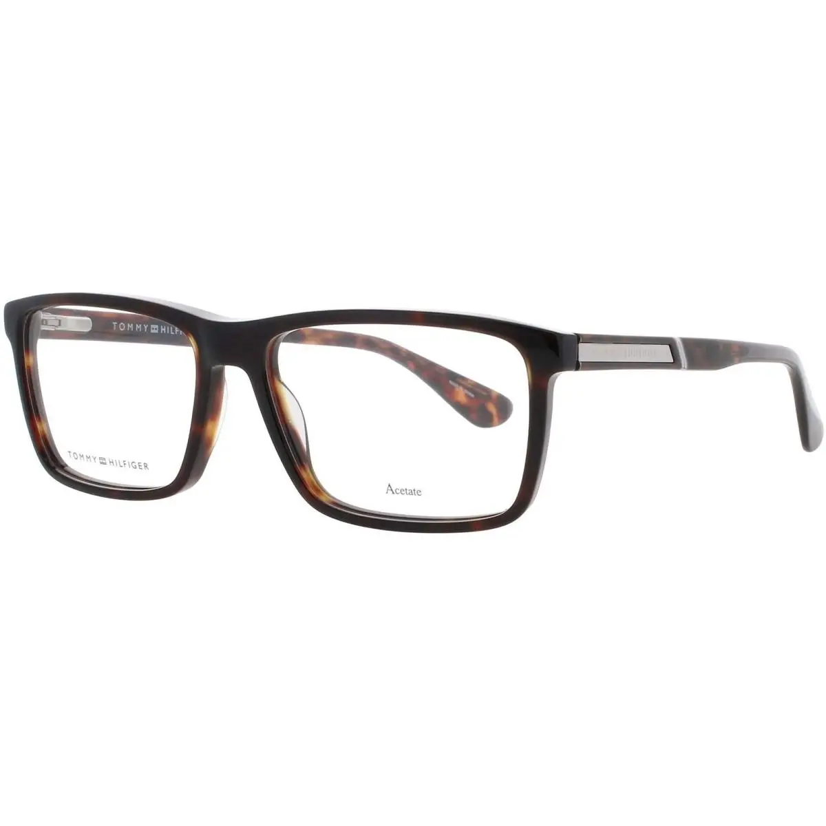Men`s Eyeglasses Havana Plastic Rectangular Frame TH 1549 086 by Tommy Hilfiger