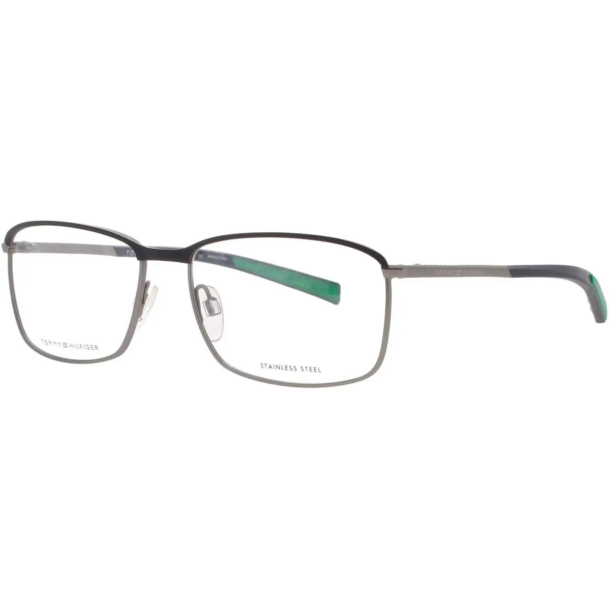 Men`s Eyeglasses Ruthenium Metal Rectangular Frame TH 1954 2QX by Tommy Hilfiger