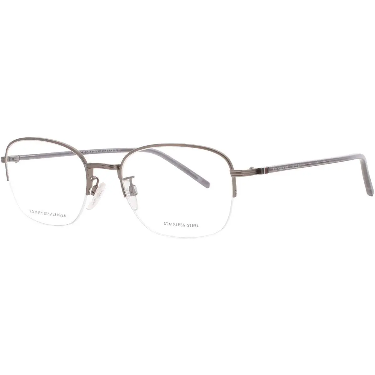 Men`s Eyeglasses Matte Ruthenium Rectangular Frame TH 2012/F R81 by Tommy Hilfiger