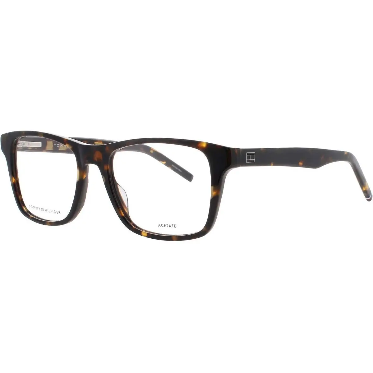 Men`s Eyeglasses Havana Plastic Rectangular Frame TH 1990 086 by Tommy Hilfiger