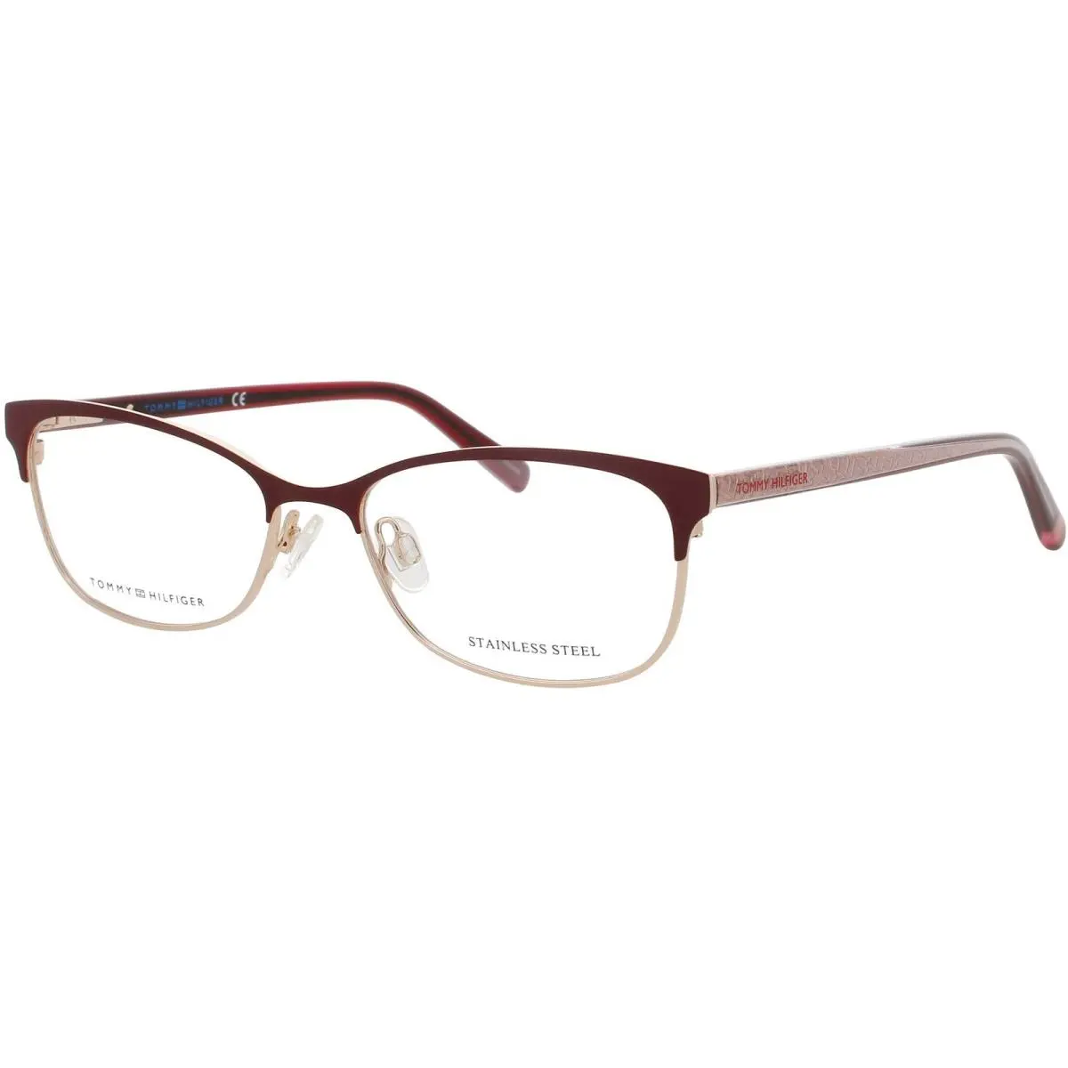 Women`s Eyeglasses Red Glitter Metal/acetate Frame TH-1777 Dxl by Tommy Hilfiger