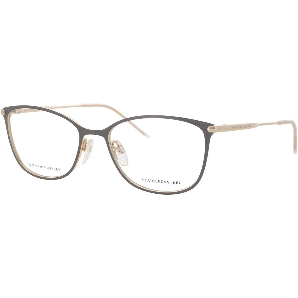 Women`s Eyeglasses Gold/grey Metal Full Rim Frame TH-1637 2F7 by Tommy Hilfiger